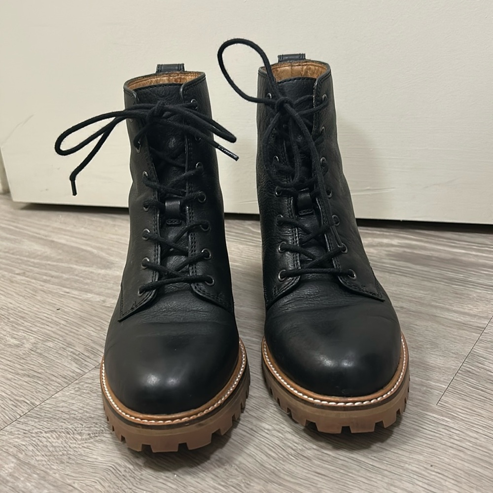 Madewell leather combat boots, size 6